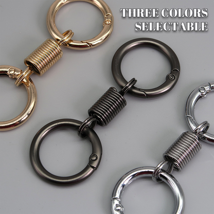 Nordic Retro Spring Double Ring Keychain